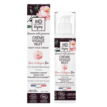 Crème de nuit Rose et Argan 50 ml BIO Enjoy