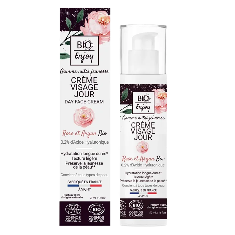 Crème visage jour Rose et Argan BIO Enjoy 50 ml