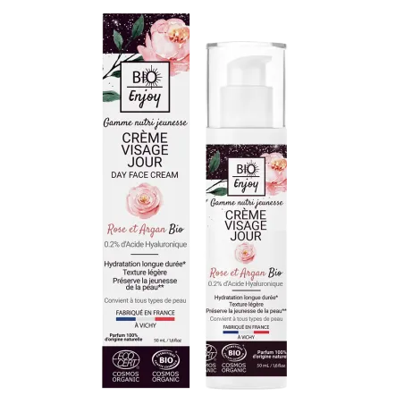 Crème visage jour Rose et Argan BIO Enjoy 50 ml