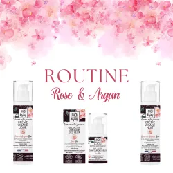 Routine Rose et Argan Bio Enjoy : Crème de jour, crème de nuit et contour des yeux