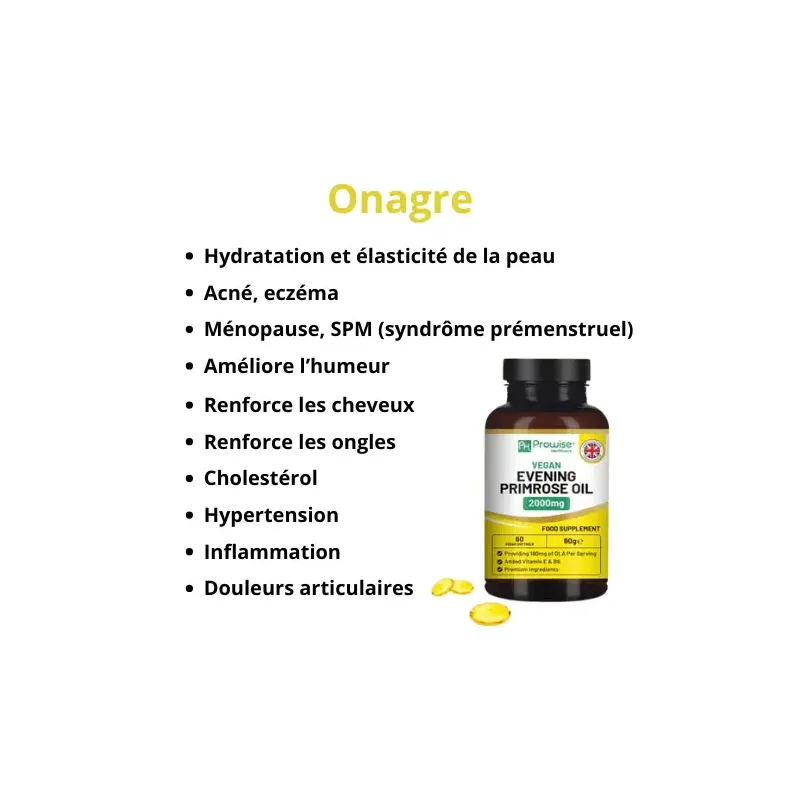 Gélules d'Huile d'Onagre vitamine E et B6