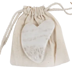 Gua Sha en Cristal de roche et son pochon de rangement