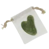 Guasha en Jade vert et sa pochette de rangement Massage lissant détoxifiant