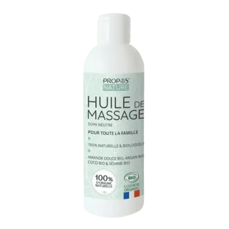 Huile de massage neutre BIO Propos'nature 200ml
