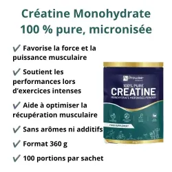 Créatine Monohydrate 100% pure - Poudre micronisée