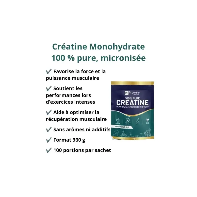 Créatine Monohydrate 100% pure - Poudre micronisée