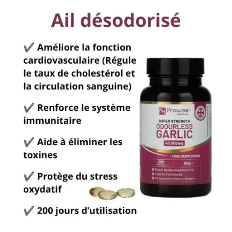 Ail désodorisé en gélules - Système cardiovasculaire, immunitaire, détox, cholestérol